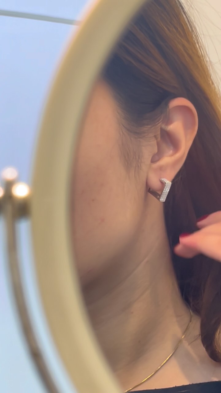 Silver Julie Hoops - View 1