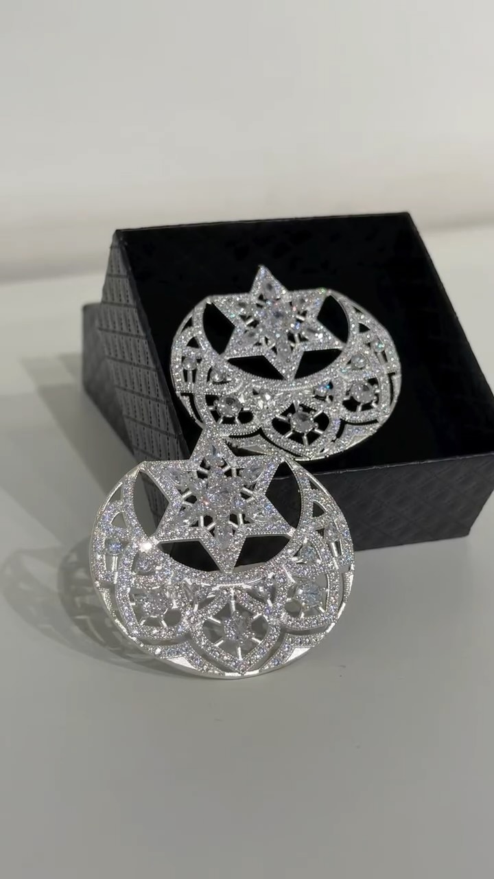 Silver Crescent Brooch - View 1