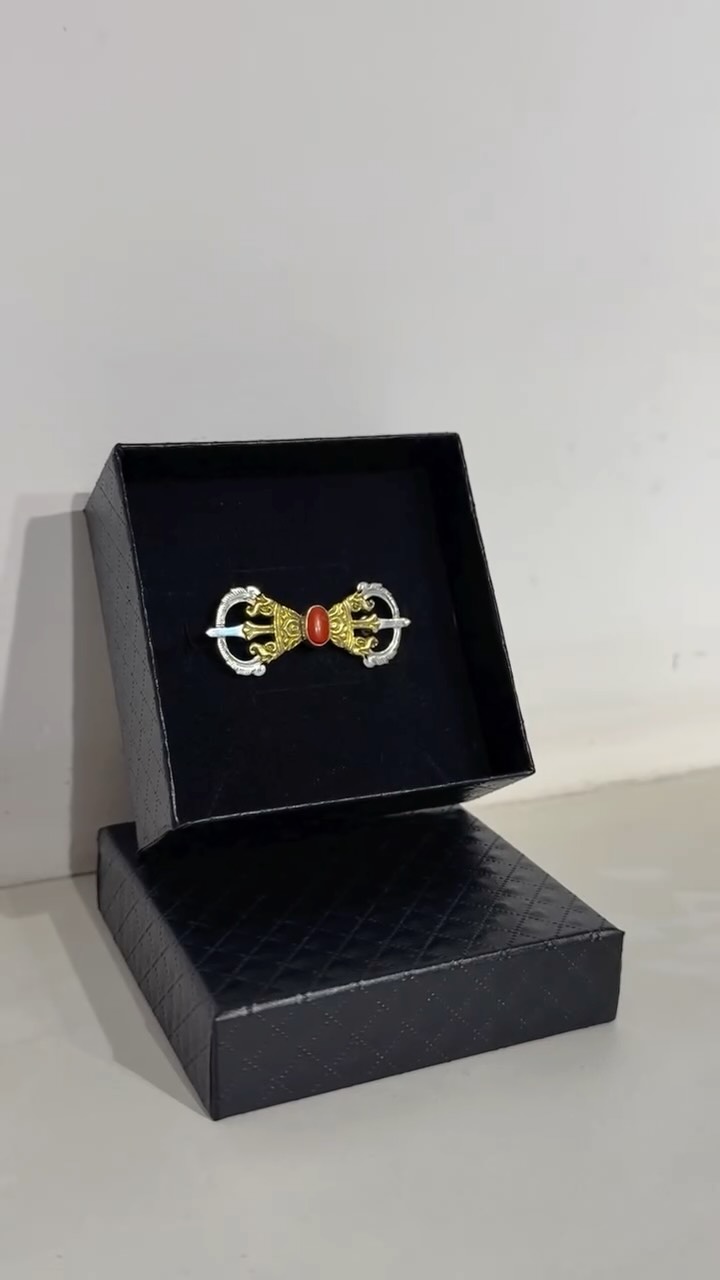 A bajra brooch handmade in silver an ancient symbol of strength protection and indestructibilit - View 1