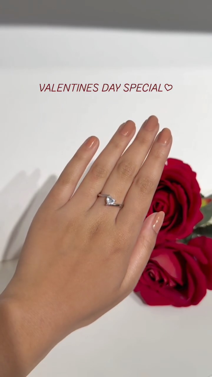 Heart Stone Silver Rings - View 1