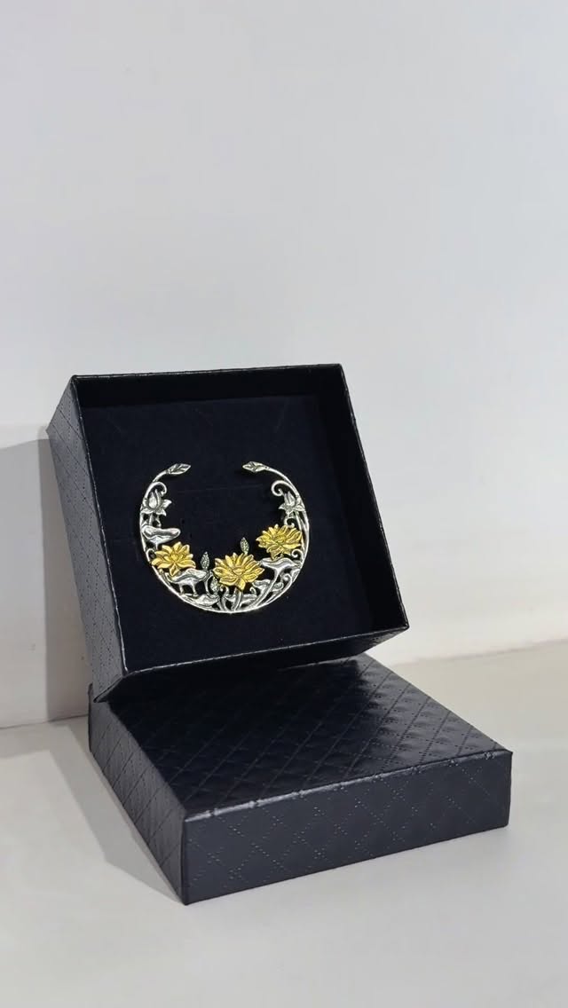 Half Moon-Lotus Brooch - View 1