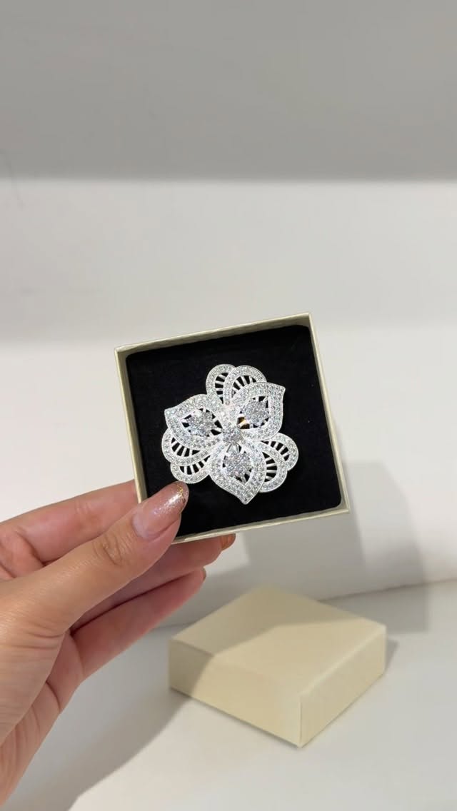 Silver Floral Brooch - View 1